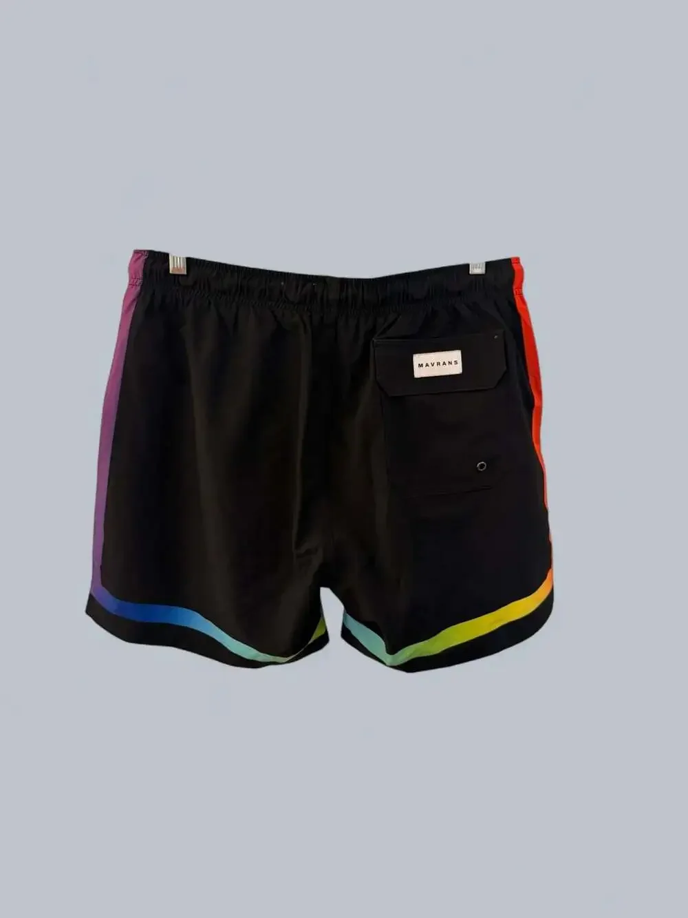 Mavrans Swim Shorts Size L Black Rainbow Stripe Midi